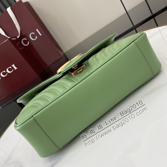 Gucci專櫃古馳最新款Marmont系列絎縫迷你手袋鏈條肩背包 jh2779型號：443497